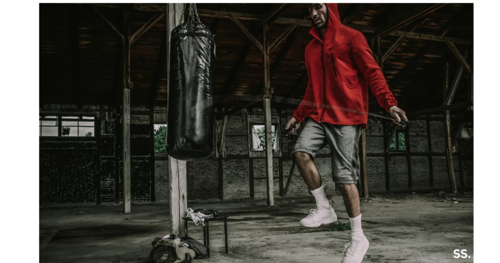 boxer using jump rope